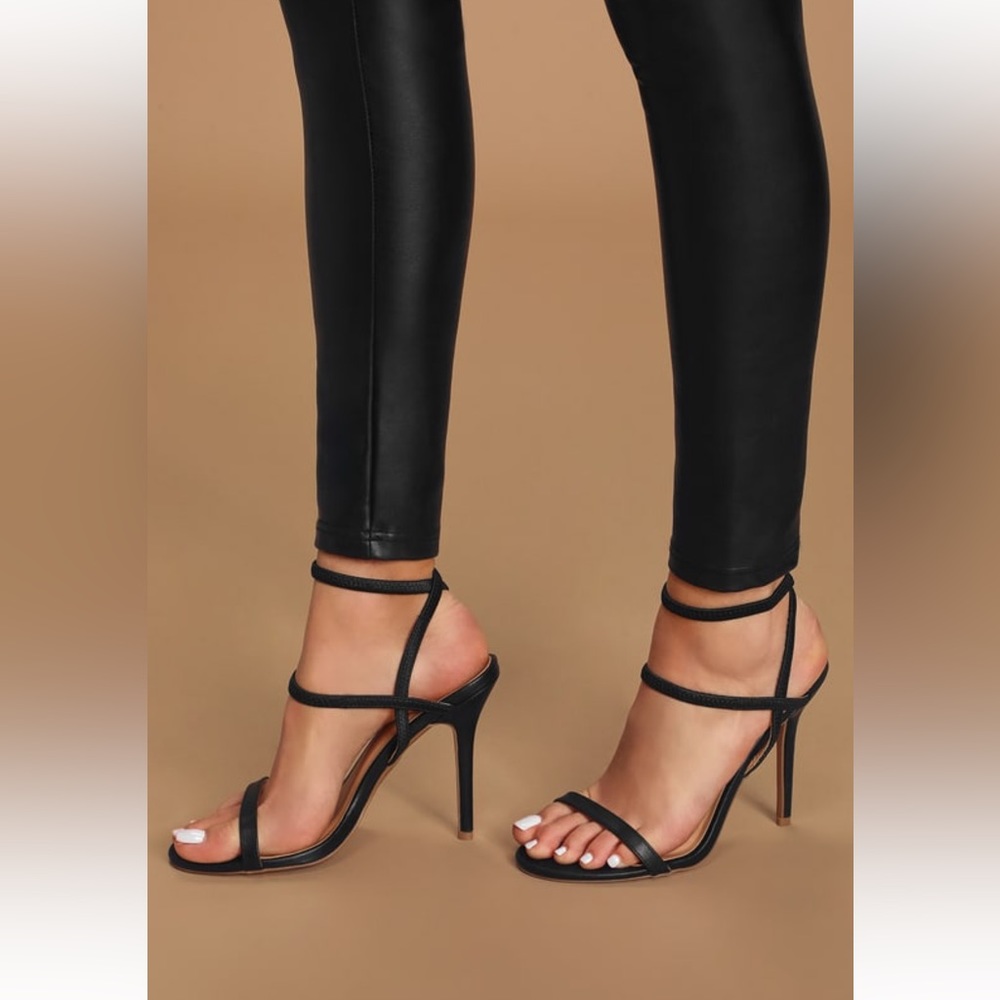 Lulus Adelle Black Ankle Strap Heels